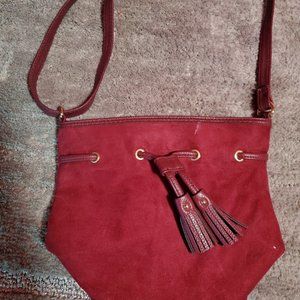 Maroon shoulder bag